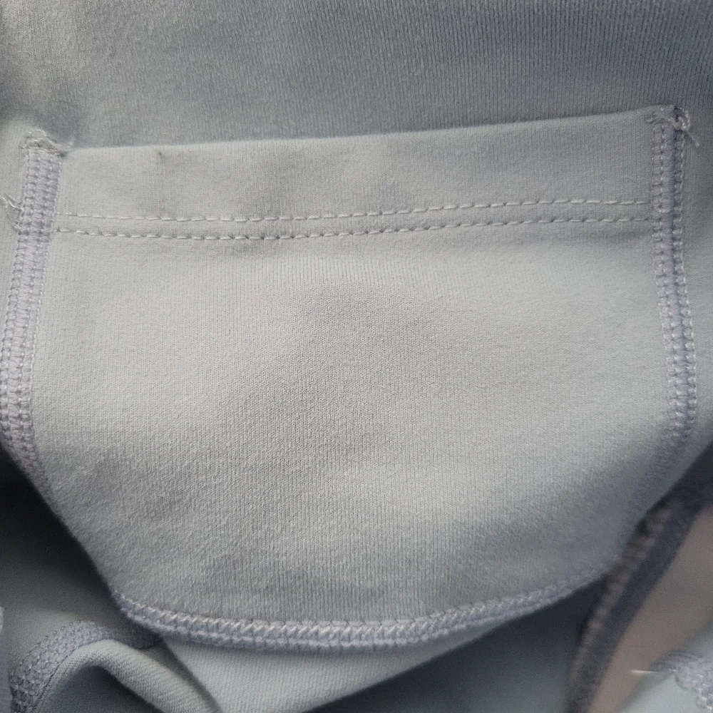 Fabletics Powerhold Baby Blue Logo Stripe Athletic Leggings